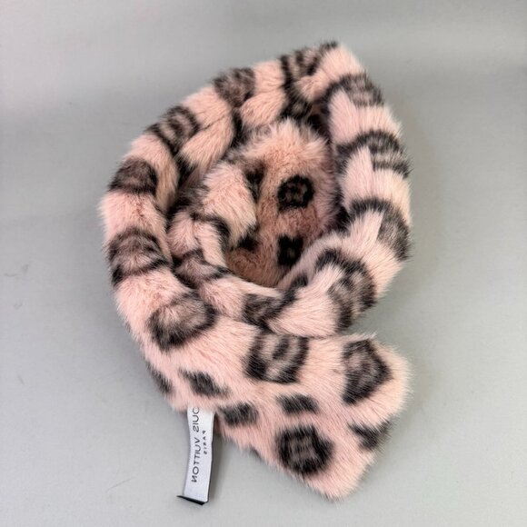 Louis Vuitton Paterned Pink Faux Fur Scarf / Neck Warmer - Picture 1 of 4